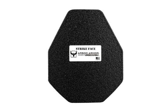 AR500 10" x 12" lightweight Level III+ multi-curved steel core armor plate with base coat and advanced shooters cut